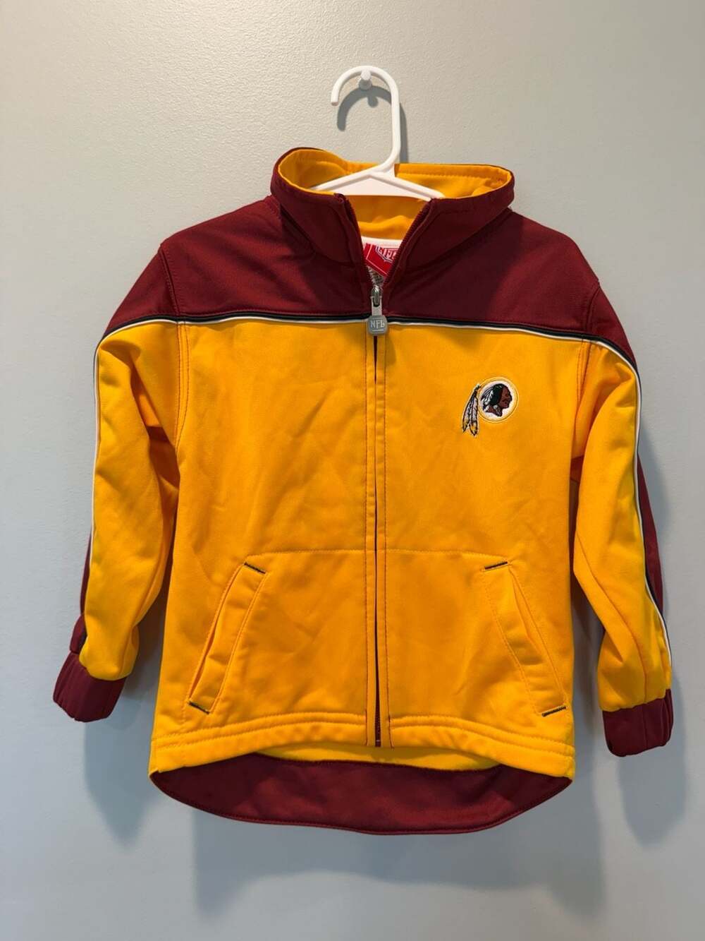 Reebok NFL Washington Redskins Track Jacket Size 4T Burgundy Gold